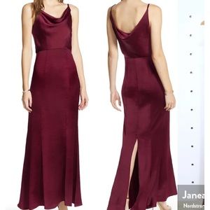 Chi Chi Alexandria Cowl Neck Satin Trumpet Gown 4